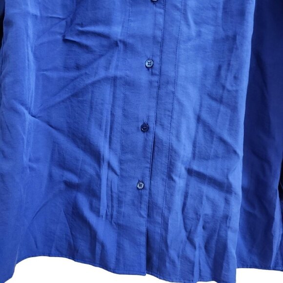 Soft Surroundings Loretta Blouse Small‎ Blue Long Sleeve Tunic Top Zip Front - Picture 3 of 11